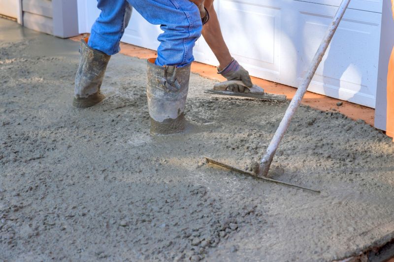 Concrete driveway pouring